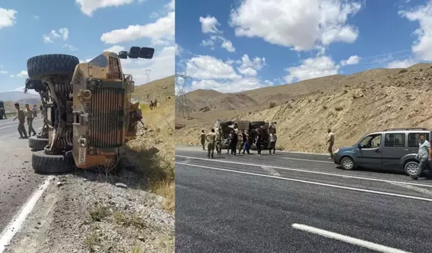 Hakkari-Van yolunda zırhlı araç devrildi: 6 asker yaralı