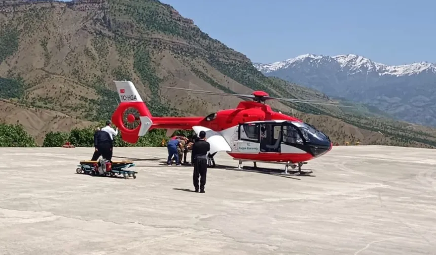 Hastanın İmdadına Ambulans Helikopter Yetişti