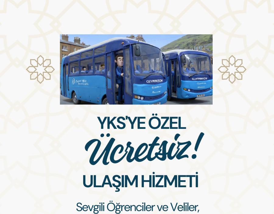 Belediye'den YKS'ye özel ücretsiz ulaşım hizmeti