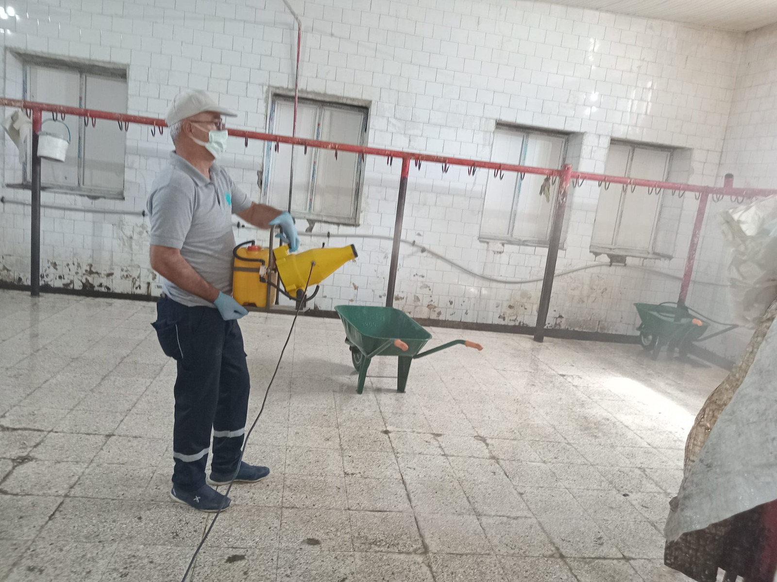 Hakkari’de mezbahana dezenfekte edildi